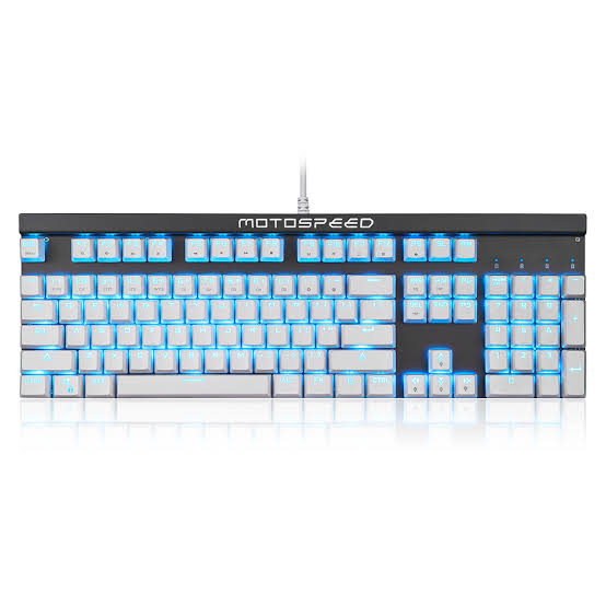 Motospeed CK103 104-Key RGB Mechanical Gaming Keyboard – Black / White