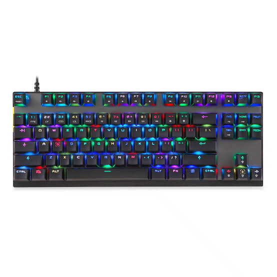 Motospeed CK82 87-Key RGB Mechanical Gaming Keyboard – Black / White
